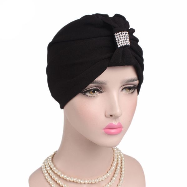 

muslim women cotton elastic knotted drill turban hat chemo beanies caps headwrap hijab hair loss cover accessories for cancer