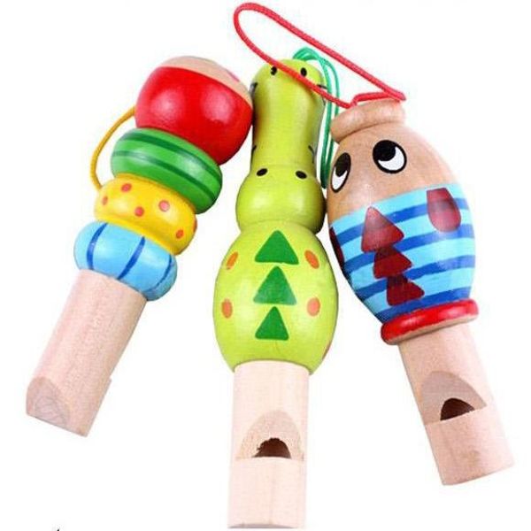 

cartoon animal small whistle baby wooden music toy jewelry pendant wooden toy musical instrument