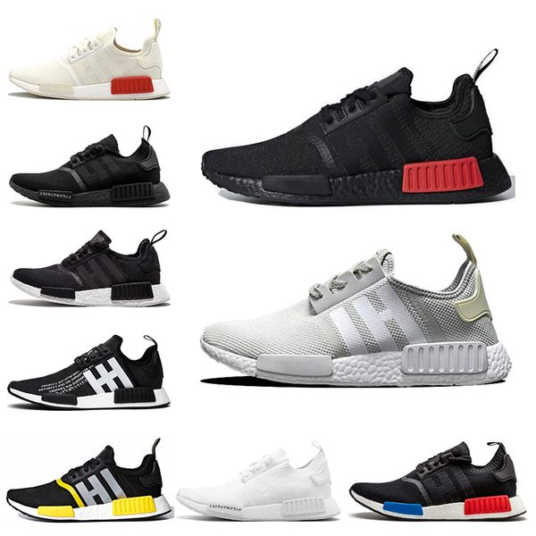 

Hot R1 men women running shoes bred Japan triple white black Og cream Oreo camo mens trainers women sport sneakers size 36-45