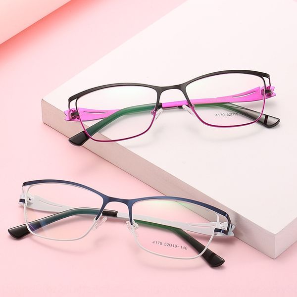 

2020 simple personalized myopia universal myopia glasses for men and women stainless steel ring silk semi-frame glasses, Silver