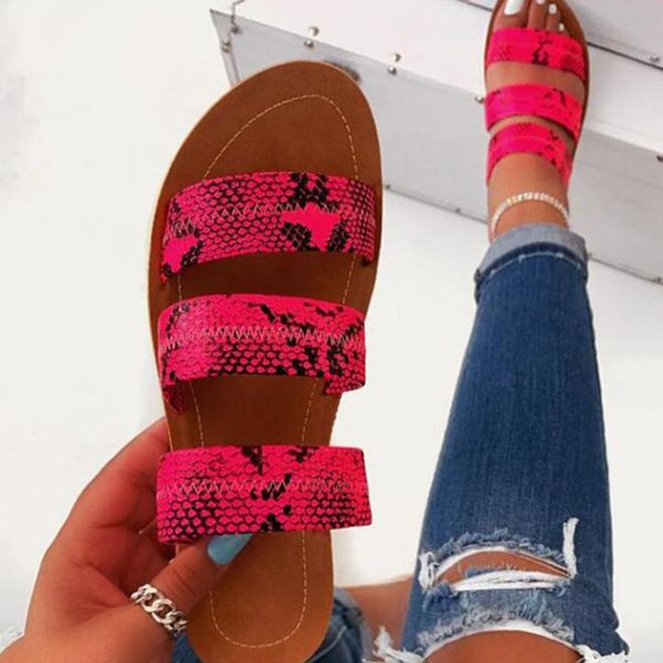 

new serpentine casual slip on sandals shoes women slippers ladies roman beach sandals comfortable flat slippers sh84, Black