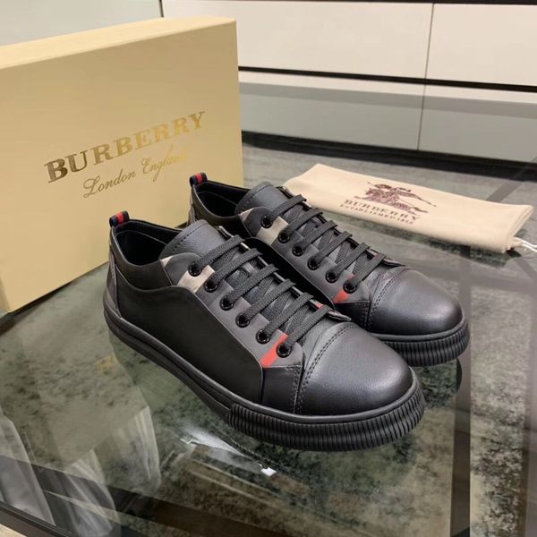 

original box] luxury black men's shoes leather high-sneakers, outdoor flat heel hiking party shoes ssrs