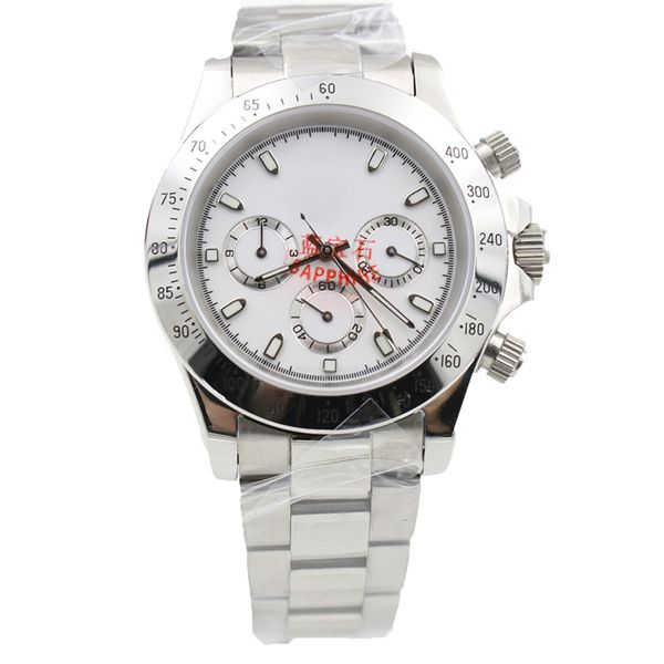 

mens watch all subdials work quality factory 40mm automatic mechanical movement sapphire glass mens white dial watches, Slivery;brown
