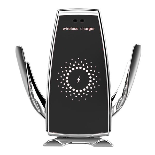 

automatic clamping fast charging phone holder mount in car for iphone xr huawei samsung smart phone 10w wireless car charger