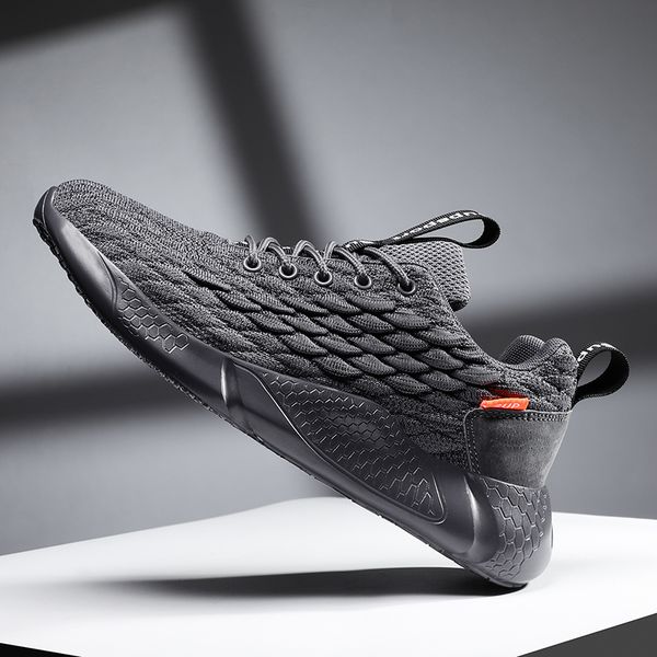

stylish man running shoes 2020 spring fitness upper comfortable male sneakers outdoor black sport footwear strong sole trainer46