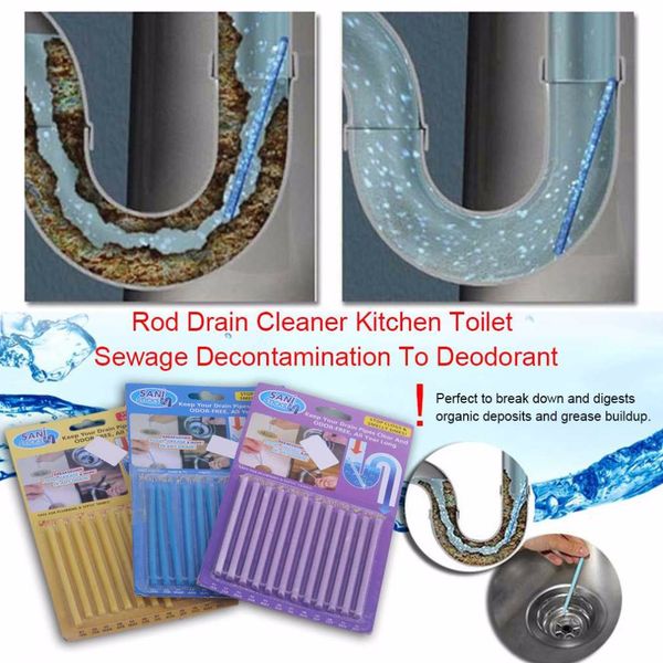 

120pcs / комплект синих палочек канализационной rod drain уборщик кухня туалет ванна нечистота дезактивации для дезодоранта канализационного
