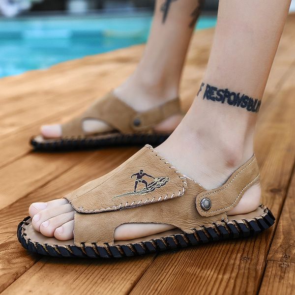 

sandals male outdoor leisure sandals 2020 new beach slippers cross-border l fashion men's shoes men for men, Black