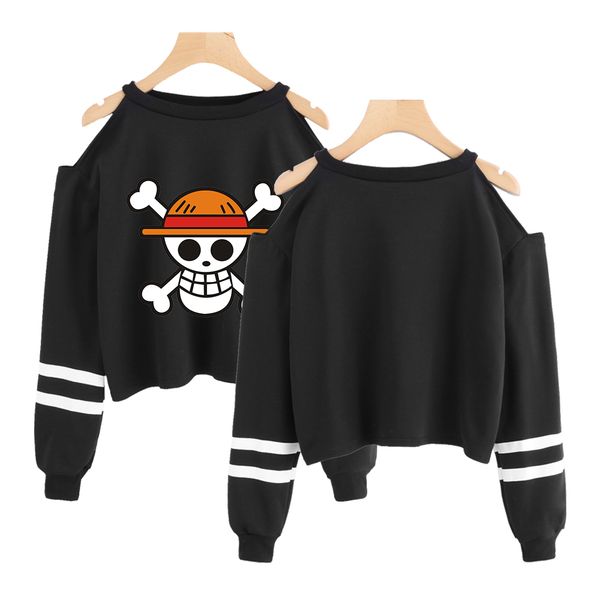 

one piece kpop sweatshirt short sweatshirt off-shoulder fashion short one piece hip hop kpop crop hoodies for women, Black