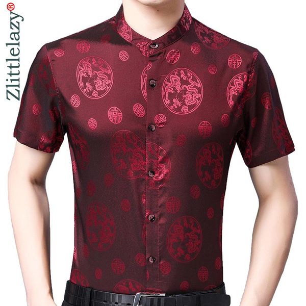 

2019 casual summer bright short sleeve slim fit men shirt streetwear social dress shirts mens fashions jersey 50580, White;black