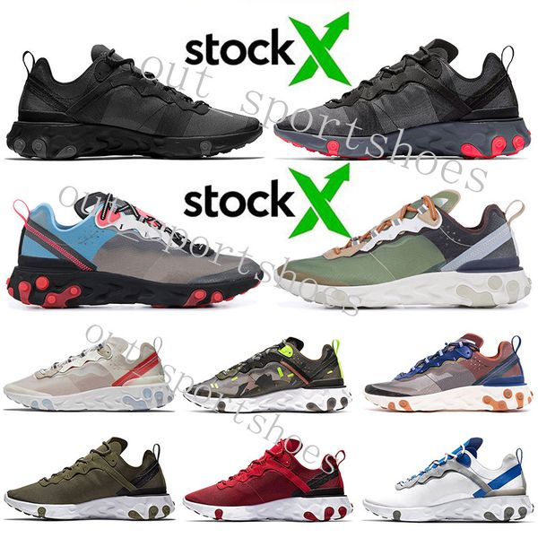 

olive react element 87 55 mens running shoes tour yellow undercover camo red men women sail triple white taped seams sports sneakers five