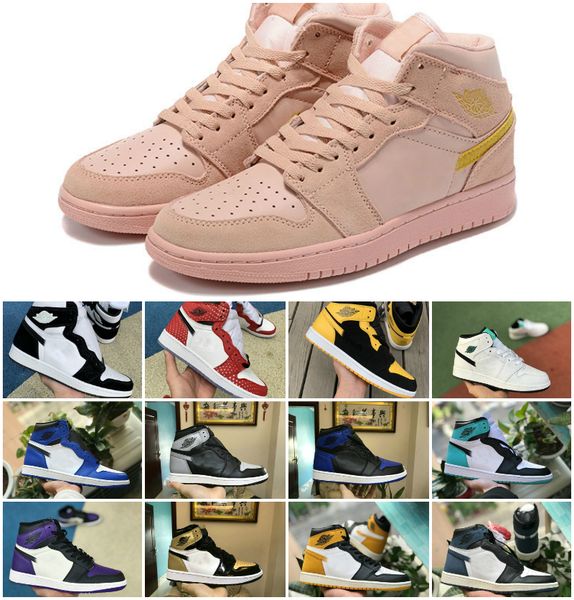 

2020 new high og mid mens 1 basketball shoes royal banned shadow bred red blue white toe shoe women 1s chicago sneakers