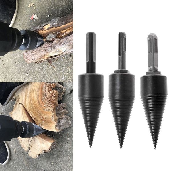 

1 pc firewood machine drill wood cone reamer punch driver drill bit split drilling tools 130x32mm power tool accessories