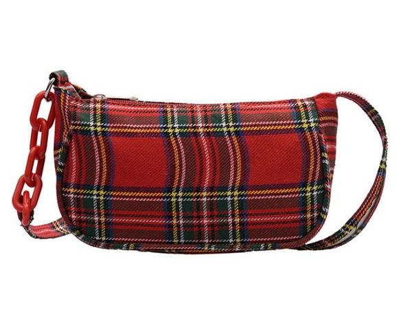 

Plaid Female Bag Underarm Bag 2020 Newset Shoulder Fashion Simple Female Bags Temperament Casual White Bag