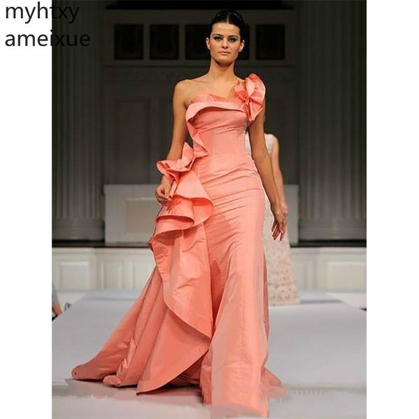 

plus size mermaid floor length evening dresses 2019 arabic one shoulder gowns special occasion dress runway prom, White;black