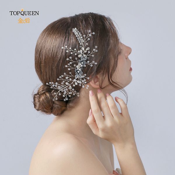

ueen hp02 2019 western wedding fashion headdress for bride handmade wedding comb crystal tiara hair combs headpieces