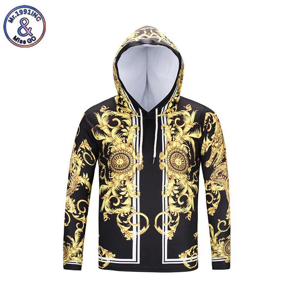 

mr.1991inc new fashion hoodies sweatshirts harajuku 3d gold flowers dragon print hoody tracksuit coat casual hip hop, Black