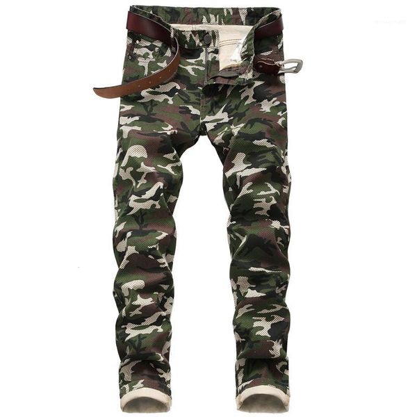 

pants fashion printed skinny jeans mens casual plus size trousers designer mens camouflage, Blue