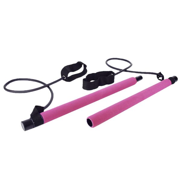 

pilates bar kit resistance band tube adjustable exercise stick abs toning gear