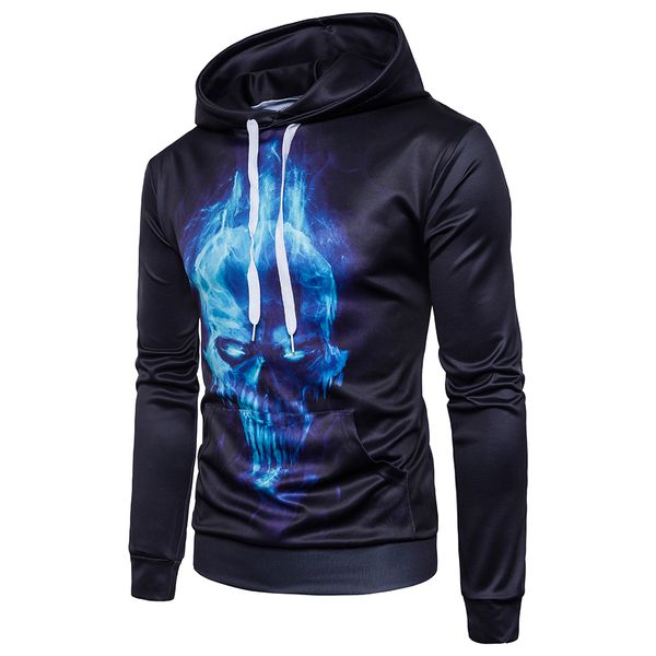 

all-new skull 3d hoodie men's and women's 3d hooded sweatshirts printed in cool purple autumn/winter hoodies, Black