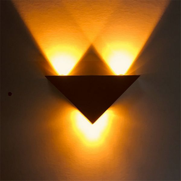 

triangle wall lamp led night light simple modern rgb lampara aluminum bedside decor corridor aisle background wall lamp 3w/9w