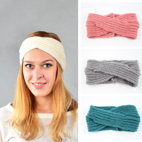 2019 Free Dhl 2019 15 Styles Women S Winter Soft Knitted Headband Lady Ear Warmer Crochet Twist Headbands Fashion Hair Accessories Head Wrap M27f From