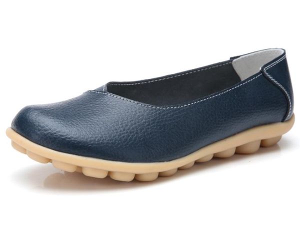 

women shoes leather flats wild breathable women's casual shoes 1350, Black