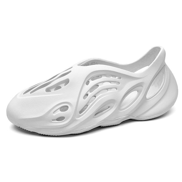 

sandals men shoes solid white summer sandalias mens shoes ins zapatos de hombre summer men's breathable sandals, Black