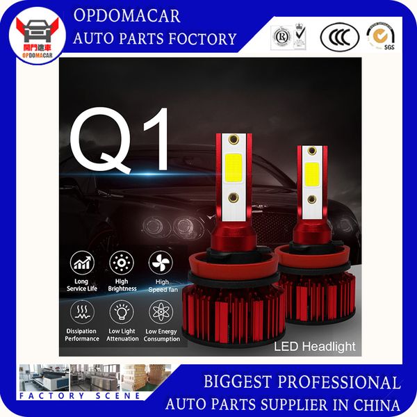

6000 lm 2 pieces led 9005 9006 h4 h7 h11 losun q1 car led headlight bulbs car light