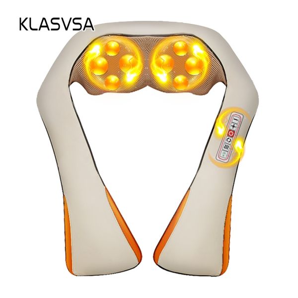 

KLASVSA Electric Heating Neck Massager Cape Shiatsu Car Home Infrared KneadingTherapy Ache Shoulder Back Massageador Relax