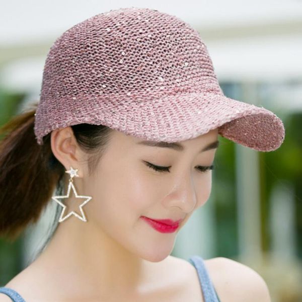 2019 Новая Мода Блестки Bling Mesh Блеск Бейсболка Для Женщин Лето Хип-Хоп Cap Snapback Шляпы от Солнца