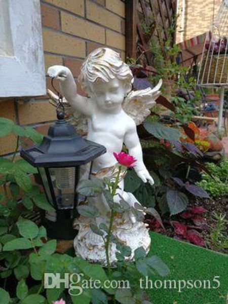 

garden outdoor furnishing creative angel solar lamp decoration villa garden sculpture glass steel park landscape.tchkes