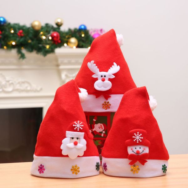 

new arriavel christmas hats santa claus elk snowman hats children women men boys girls cap for christmas ornaments decoration