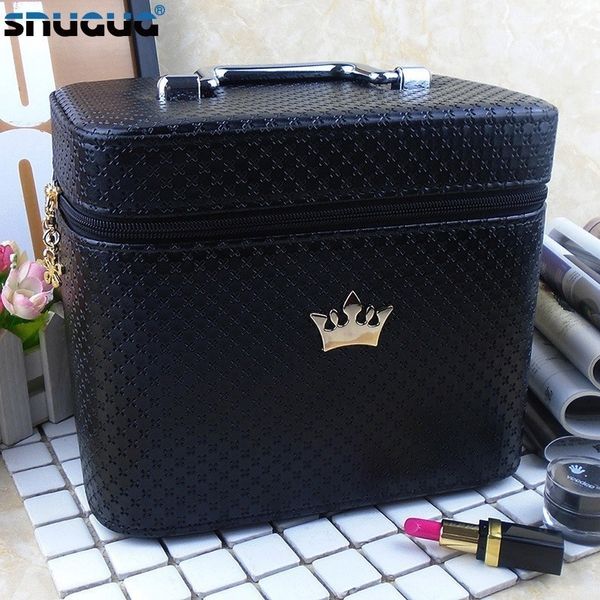 Frauen Noble Crown Große Kapazität Professionelle Make-Up Fall Organizer Hohe Qualität Kosmetik Tasche Tragbare Pinsel Lagerung Box Koffer J190614