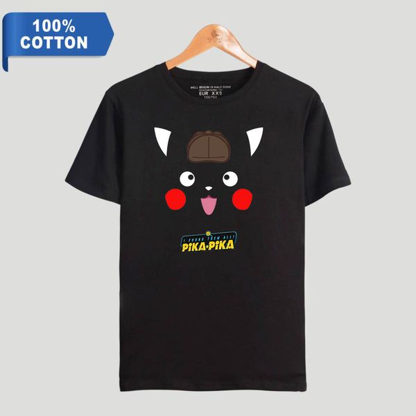 

cotton pikachu 2019picapika pure printing shirt trend wild joker simplicity men and women t shirts, Gray;blue