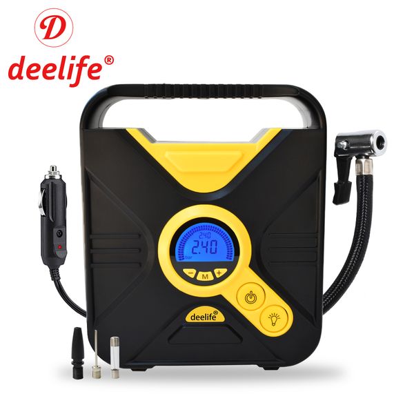 

deelife digital car tire inflatable pump auto portable air compressor for cars wheel tires electric 12v mini tyre inflator