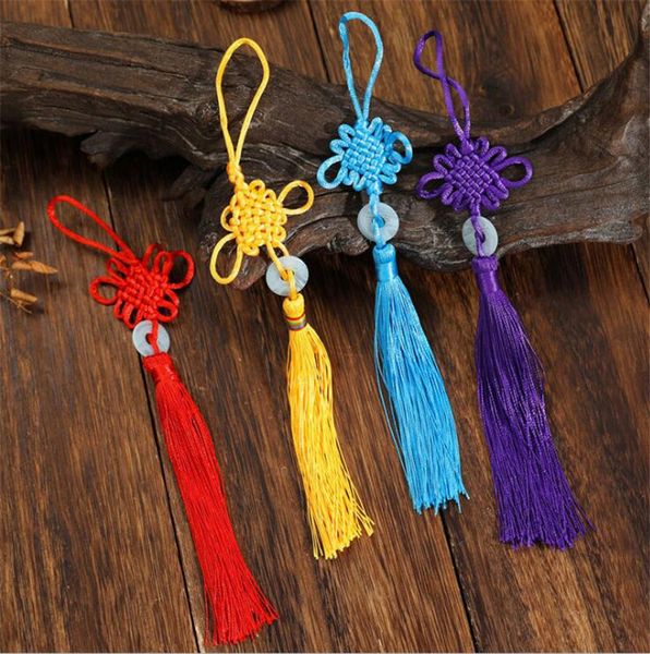 Afortunado bonito chinês Knots Pingentes Bonita Jade Decor DIY Artesanato Tassel Hanging Acessórios de Moda Car interior Mobiliário Artes