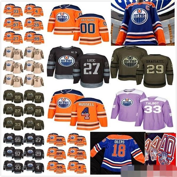 

Custom Men Women Youth Edmonton Kris Russell Leon Draisaitl Darnell Nurse Milan Lucic Adam Larsson Alex Chiasson Oilers Hockey Jerseys