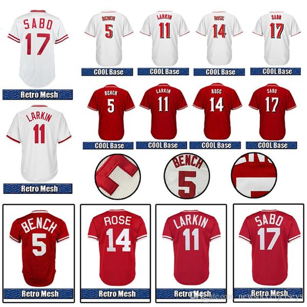 

Cincinnati jersey Reds 19 Joey Votto 5 Johnny Benc 14 Pete Rose 17 Chris Sabo 11 Barry Larkin jerseys Larkin