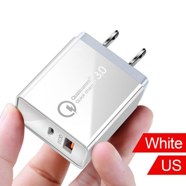 

pd qc 3.0 fcp 2.4a usb charger 18w quick charge eu us uk plug for redmi note 8 mobile phone adapter