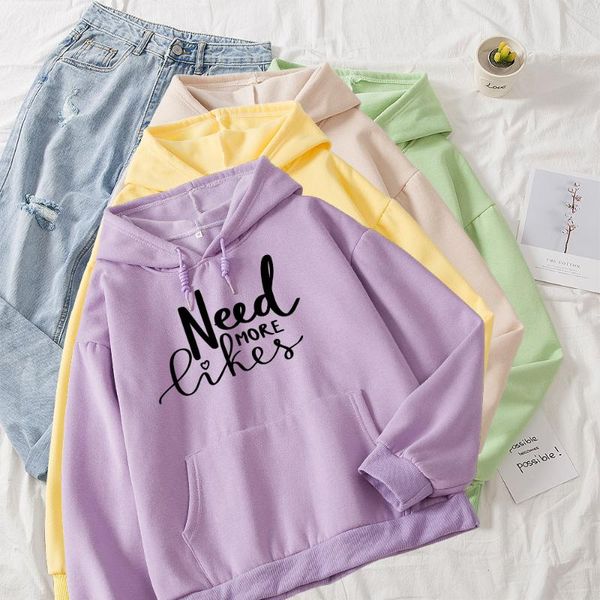 

new korean style women's sweatshirt casual letters warm women hoodies harajuku womens pockets students loose oversize cotton, Black