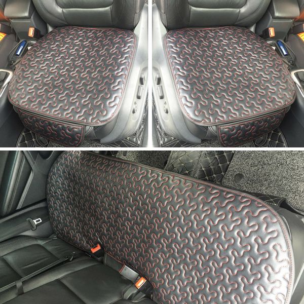 

leather car seat cover cushion universal auto interior suv sedan seat protector front rear pad waterproof chair mat four season