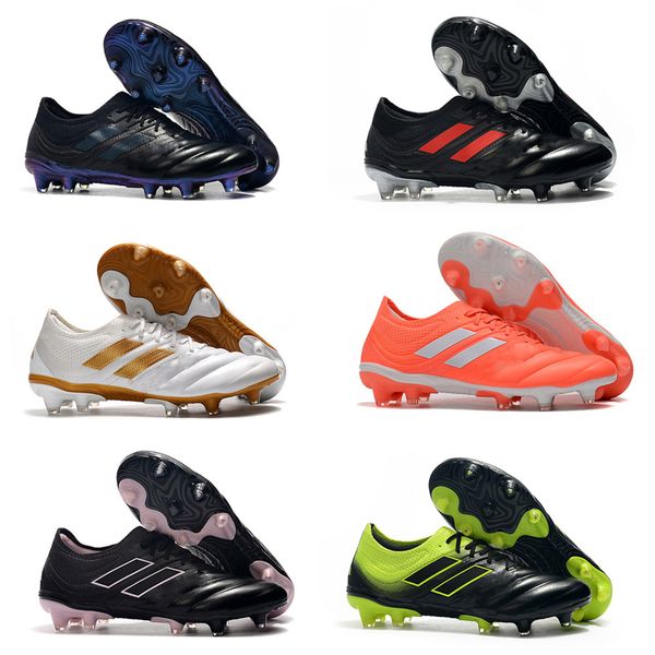 

2020 copa 19+ 19.1 fg ag 19+x 19 slip-on champagne solar red soccer football shoes boots scarpe calcio cleats taquets size 39-45, Black