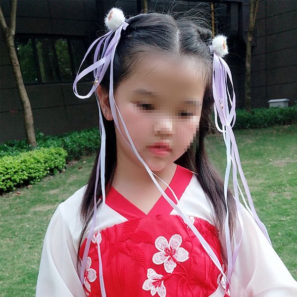 

vintage retro ribbon pompon hair clip headwear anime costume cosplay for birthday wedding party baby shower, Slivery;white