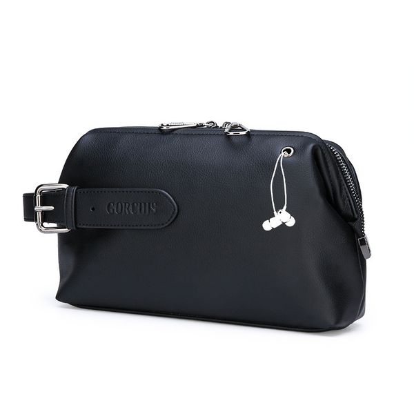 

famous brand design men mobile phone bag men's clutch bag large-capacity business casual clutch bag faux suede leather handbag y200520