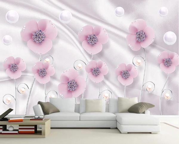 

3d wallpaper jewelry flower three-dimensional murals living room tv sofa bedroom background wall decor p wallpapers 3d