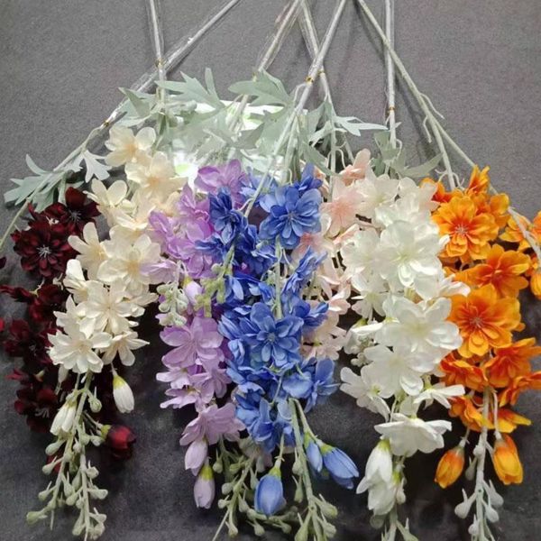 

7 colors 2 flower head large size lily artificial flowers rod single branch silk flowers living home decoration l decoratio