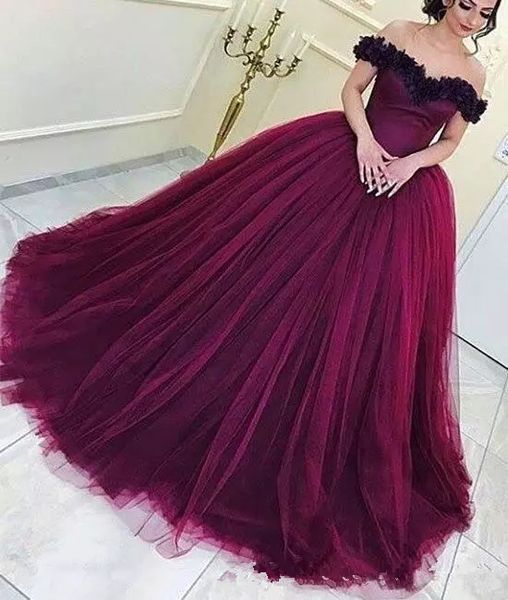 

2019 off shoulder ball gown prom dresses lace up back vestidos de evening party gowns middle east dubai long special occasion party gowns, Black