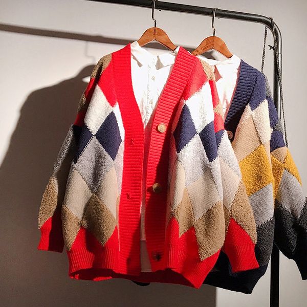 

cardigan for women's sweater sueter mujer invierno 2019 spring autumn korean plus size knitted sweater red blue cardigan lw257, White