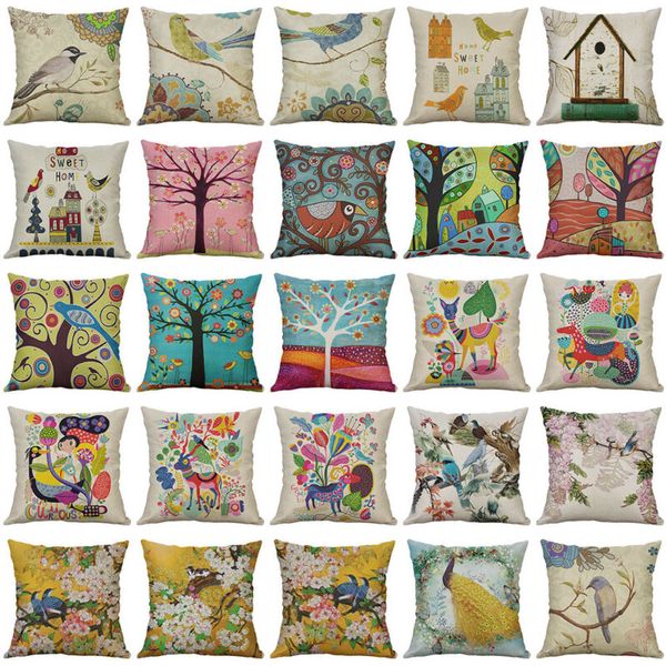 

hglegyw 18" art pattern cotton linen cushion cover pillow case sofa home decor
