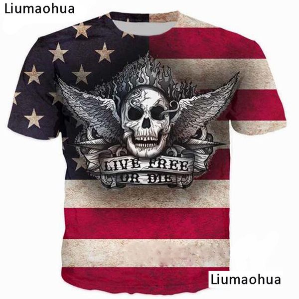 

new die usa skull printed 3d t shirt men women short sleeve t shirts casual summer hip hop tee shirts, White;black